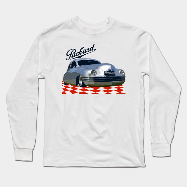 Classic Packard in a Checkerboard Showroom Long Sleeve T-Shirt by MamaODea